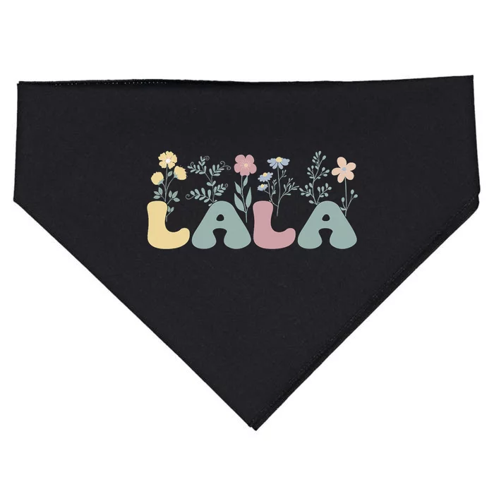 Groovy Lala Grandmother Flowers Lala Grandma USA-Made Doggie Bandana