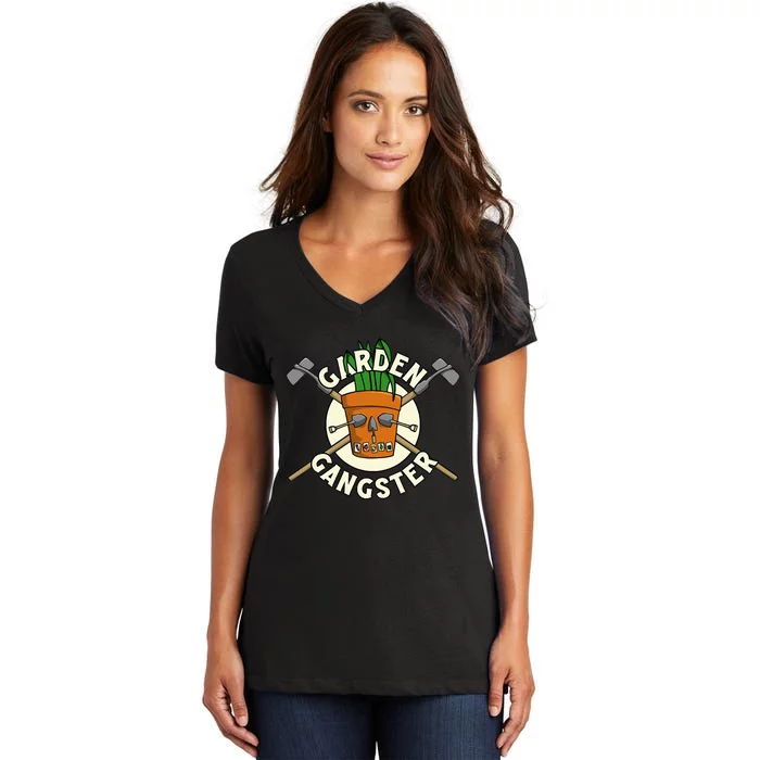 Garden Lovers Garden Gangster Gardeners Gardening Women's V-Neck T-Shirt