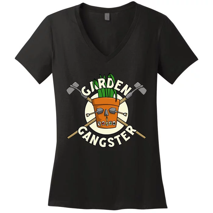 Garden Lovers Garden Gangster Gardeners Gardening Women's V-Neck T-Shirt