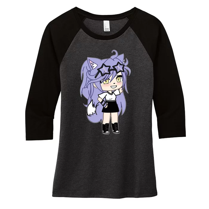 Gacha Life Gatcha Club Inspired 01 Kawaii Manga Anime Chibi Women's Tri-Blend 3/4-Sleeve Raglan Shirt