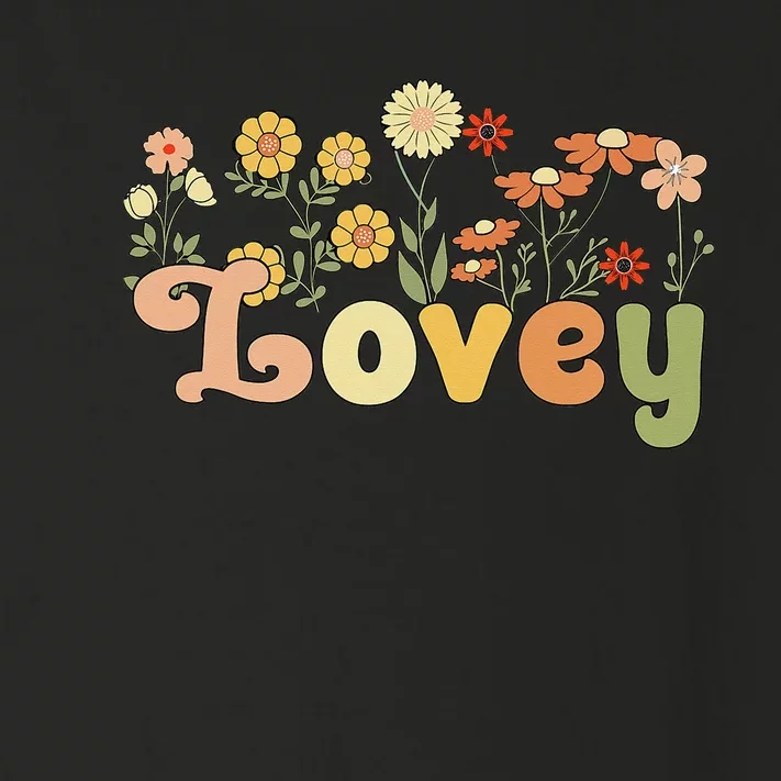 Groovy Lovey Grandmother Flowers Lovey Grandma Toddler Long Sleeve Shirt