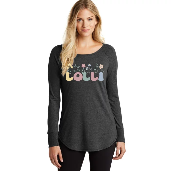 Groovy Lolli Grandmother Flowers Lolli Grandma Women's Perfect Tri Tunic Long Sleeve Shirt