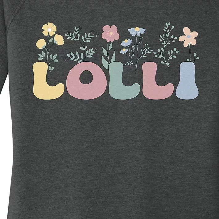 Groovy Lolli Grandmother Flowers Lolli Grandma Women's Perfect Tri Tunic Long Sleeve Shirt