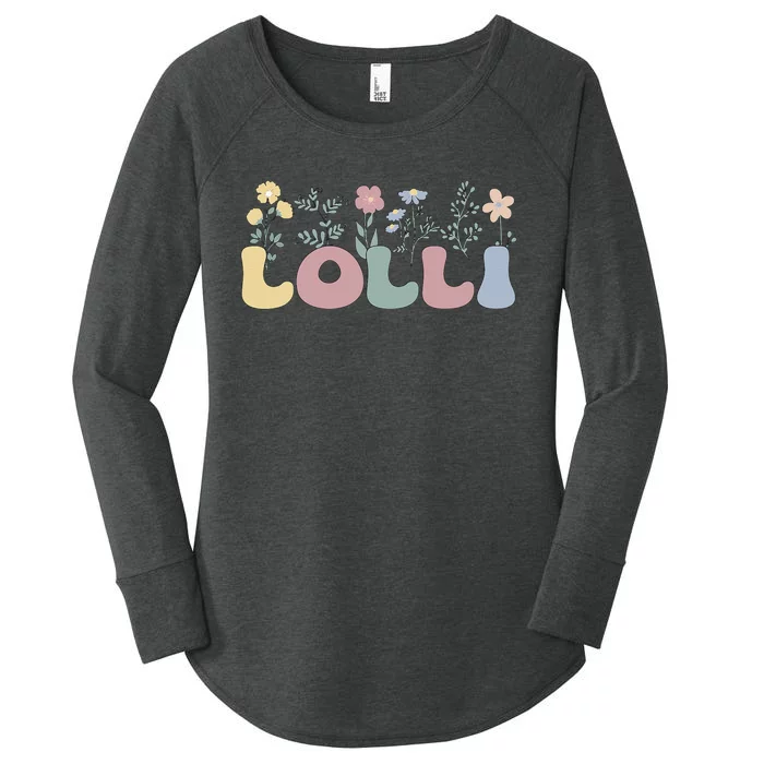 Groovy Lolli Grandmother Flowers Lolli Grandma Women's Perfect Tri Tunic Long Sleeve Shirt