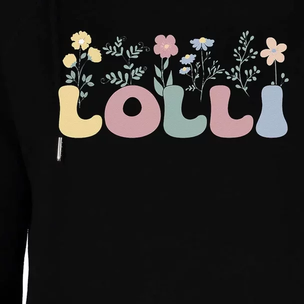 Groovy Lolli Grandmother Flowers Lolli Grandma Womens Funnel Neck Pullover Hood