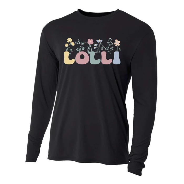 Groovy Lolli Grandmother Flowers Lolli Grandma Cooling Performance Long Sleeve Crew