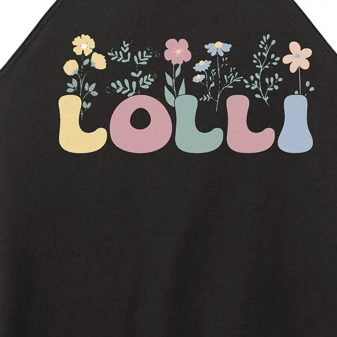 Groovy Lolli Grandmother Flowers Lolli Grandma Women’s Perfect Tri Rocker Tank