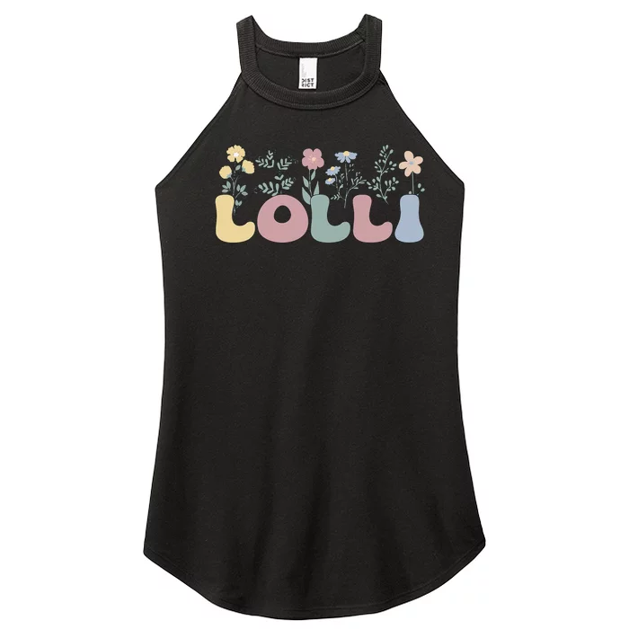 Groovy Lolli Grandmother Flowers Lolli Grandma Women’s Perfect Tri Rocker Tank