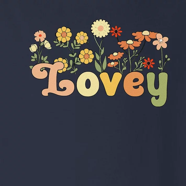 Groovy Lovey Grandmother Flowers Lovey Grandma Toddler Long Sleeve Shirt