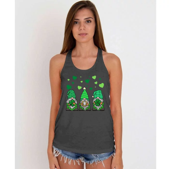 Gnome Leprechaun Green Gnomes Tomte St. Patricks Day Gift Women's Knotted Racerback Tank