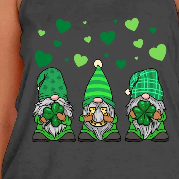 Gnome Leprechaun Green Gnomes Tomte St. Patricks Day Gift Women's Knotted Racerback Tank