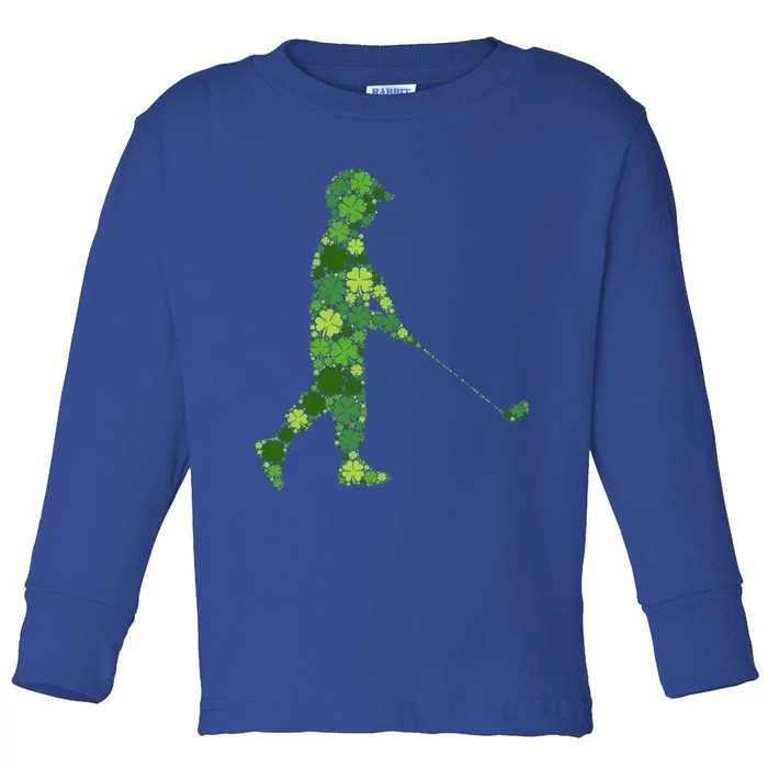 Golf Lucky Green Shamrock Clover Gift St Patricks Day Cute Gift Toddler Long Sleeve Shirt