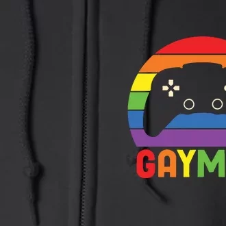 Gaymer LGBT Gamer Rainbow Flag Pride Month Gift Full Zip Hoodie