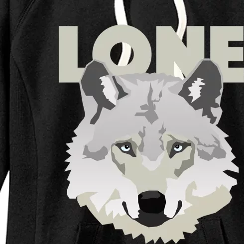 Graphic Lone Grey Wolf Sigma Male Gift Women's Fleece Hoodie