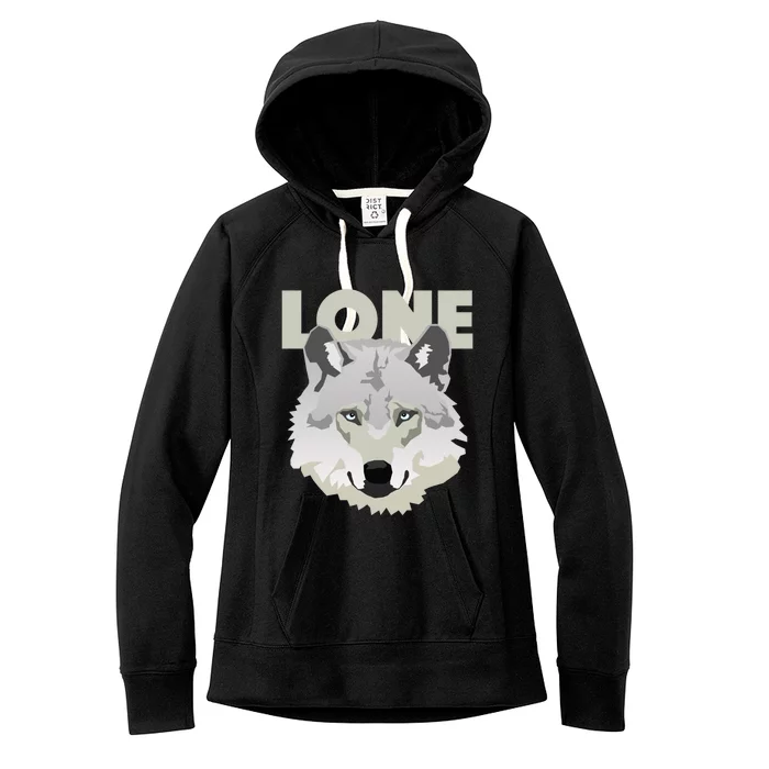 Graphic Lone Grey Wolf Sigma Male Gift Women's Fleece Hoodie