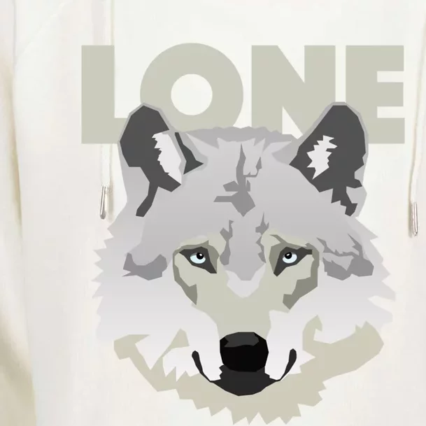 Graphic Lone Grey Wolf Sigma Male Gift Womens Funnel Neck Pullover Hood