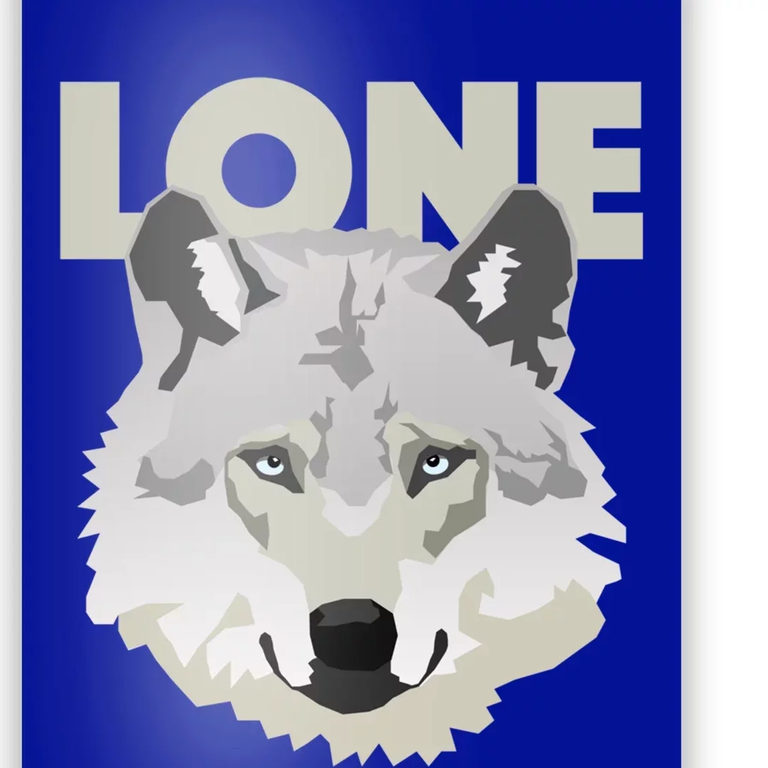 Graphic Lone Grey Wolf Sigma Male Gift Poster