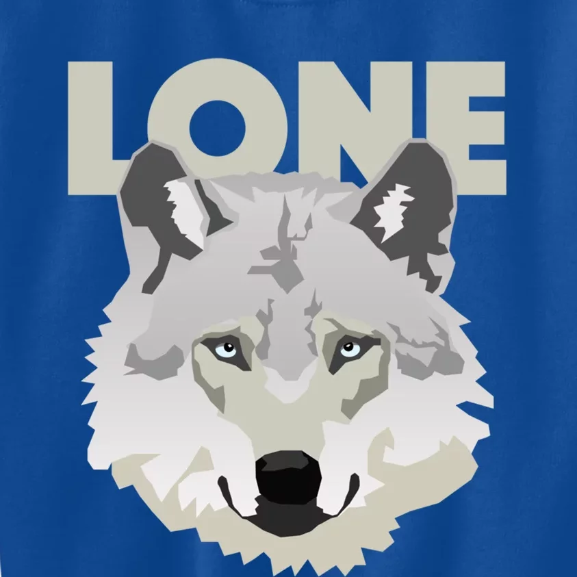 Graphic Lone Grey Wolf Sigma Male Gift Kids Sweatshirt