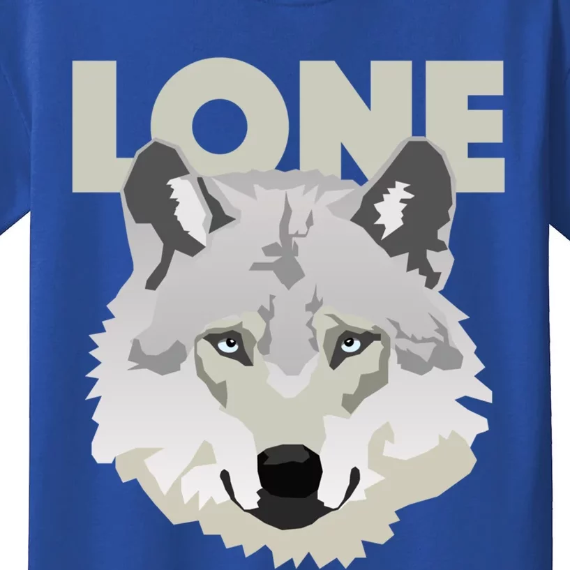 Graphic Lone Grey Wolf Sigma Male Gift Kids T-Shirt