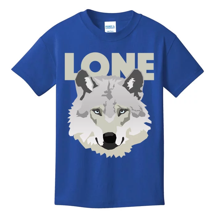 Graphic Lone Grey Wolf Sigma Male Gift Kids T-Shirt