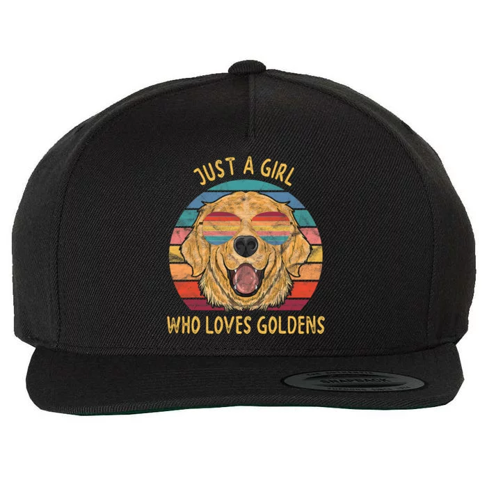 Girl Loves Golden Retrievers Dog Gifts Wool Snapback Cap