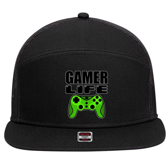 Gamer Life 7 Panel Mesh Trucker Snapback Hat