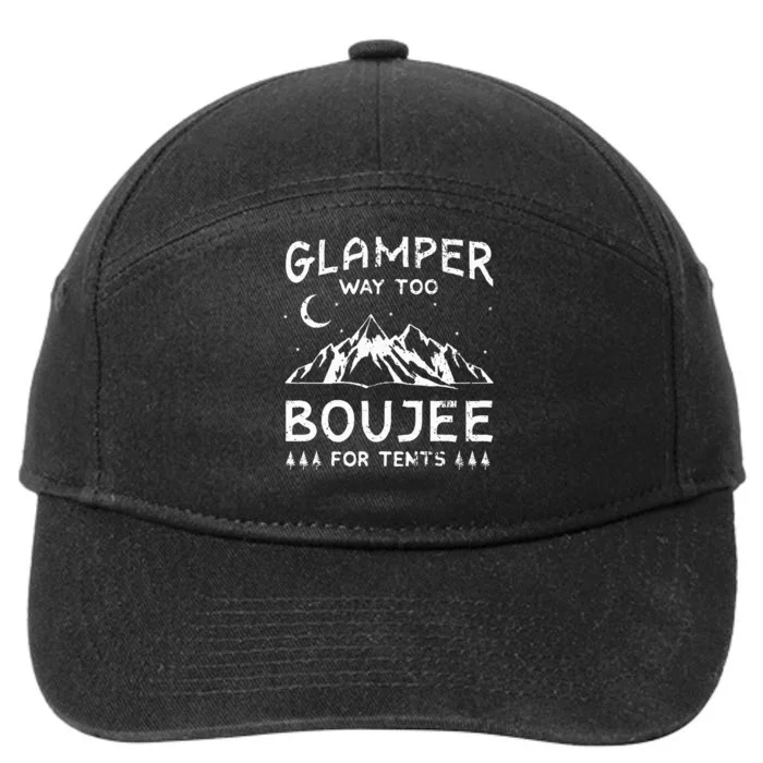 Glamping Luxury Glamper Boujee Tents Camper Camping Outdoor 7-Panel Snapback Hat