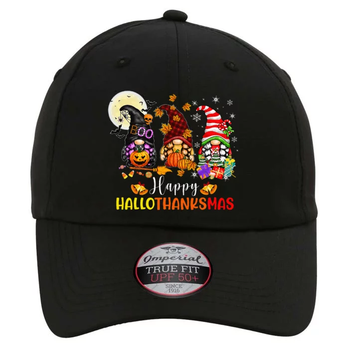 Gnomes Lover Halloween Merry Christmas Happy Hallothanksmas The Original Performance Cap