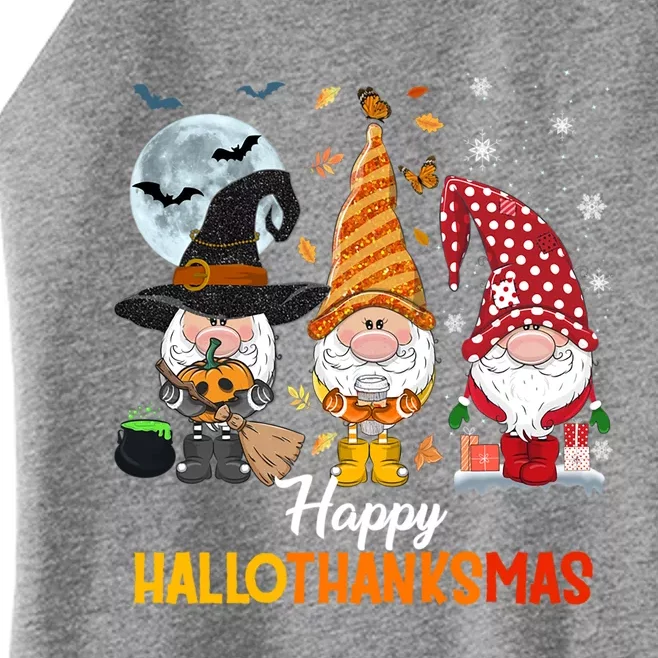 Gnomes Lover Halloween Merry Christmas Happy Hallothanksmas Gift Women’s Perfect Tri Rocker Tank