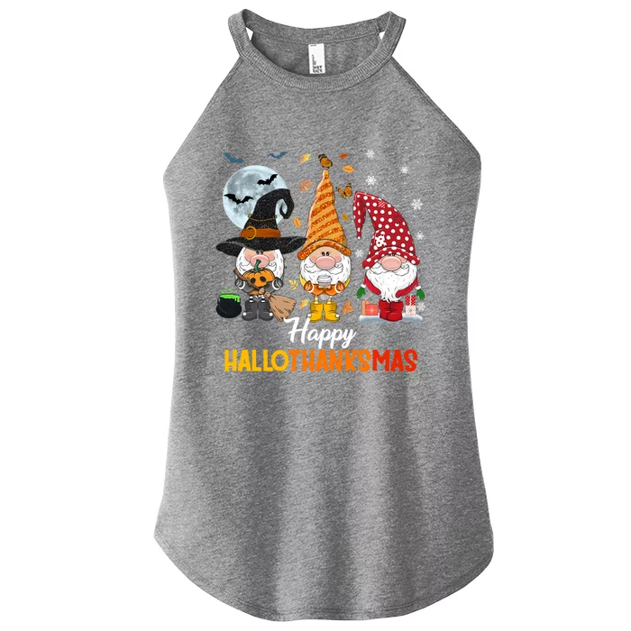 Gnomes Lover Halloween Merry Christmas Happy Hallothanksmas Gift Women’s Perfect Tri Rocker Tank