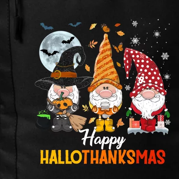 Gnomes Lover Halloween Merry Christmas Happy Hallothanksmas Daily Commute Backpack