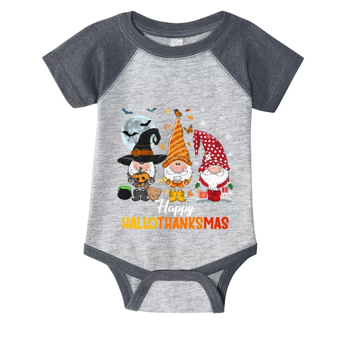 Gnomes Lover Halloween Merry Christmas Happy Hallothanksmas Infant Baby Jersey Bodysuit