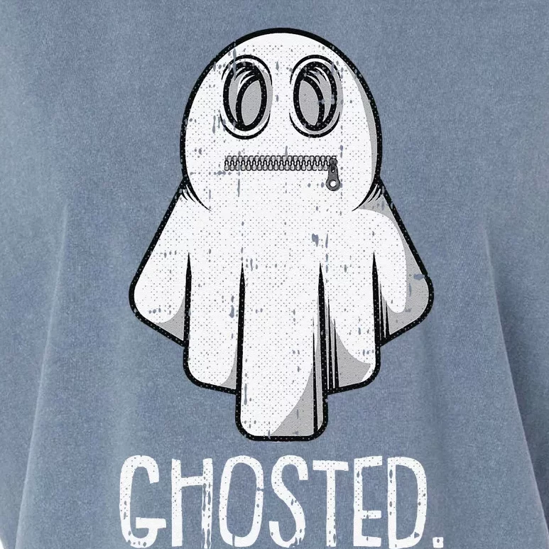 Ghosted Lazy Halloween Costume Funny Ghost Dating Pun Humor Garment-Dyed Women's Muscle Tee