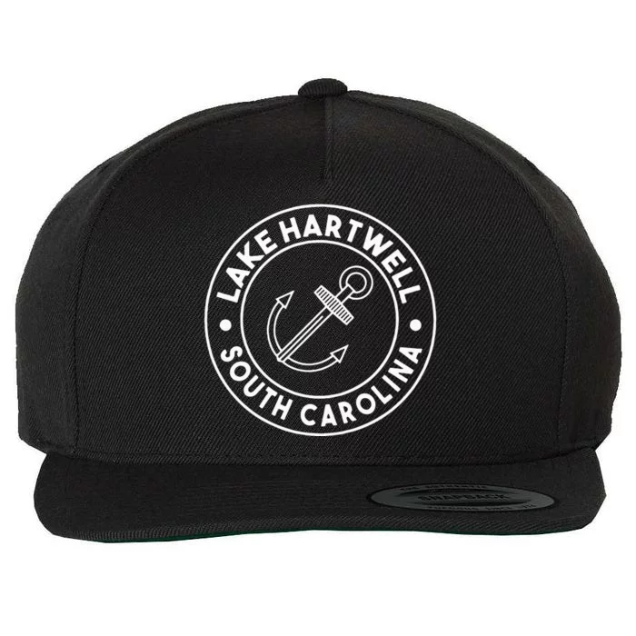 Graphic Lake Hartwell South Carolina Pocket Souvenir Wool Snapback Cap