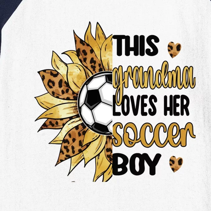 Grandma Loves Her Soccer Boy Soccer Player Grandmother Great Gift Baseball Sleeve Shirt