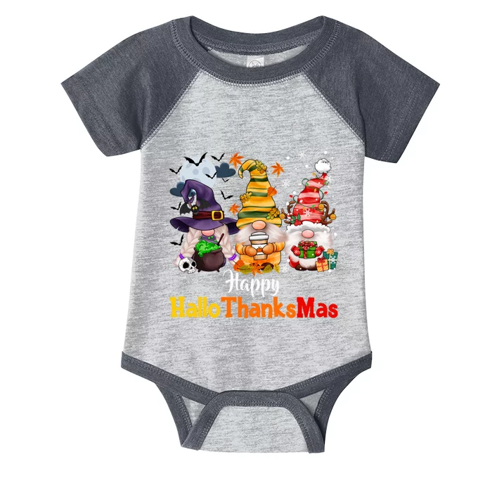 Gnomes Lover Halloween Merry Christmas Happy Hallothanksmas Infant Baby Jersey Bodysuit