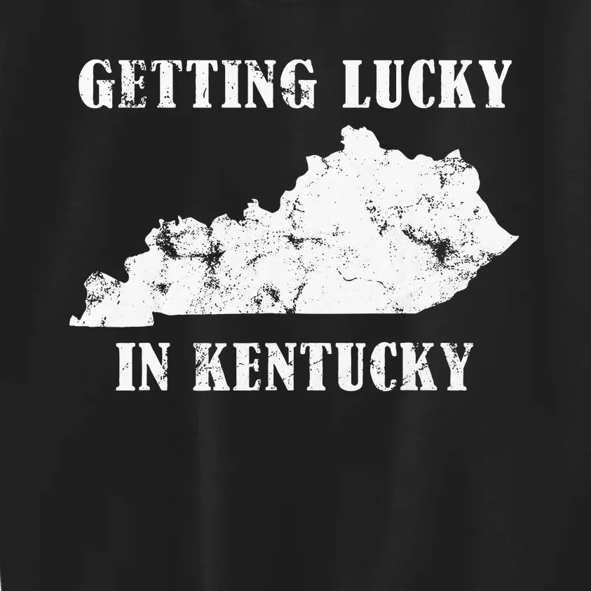 Getting Lucky In Kentucky Distressed Kentucky Kids Sweatshirt