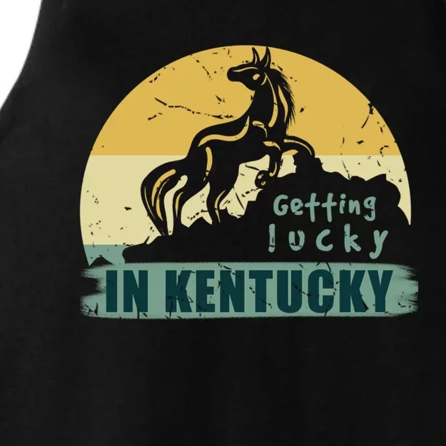 Gettin Lucky In Kentucky Horse Racing Derby Kentucky Day Gift Ladies Tri-Blend Wicking Tank