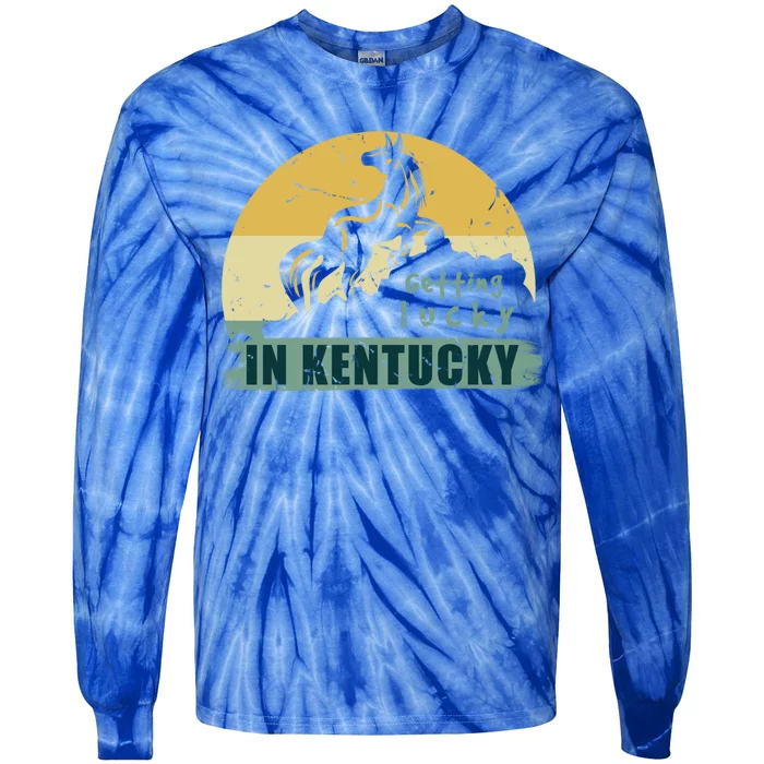 Gettin Lucky In Kentucky Horse Racing Derby Kentucky Day Gift Tie-Dye Long Sleeve Shirt