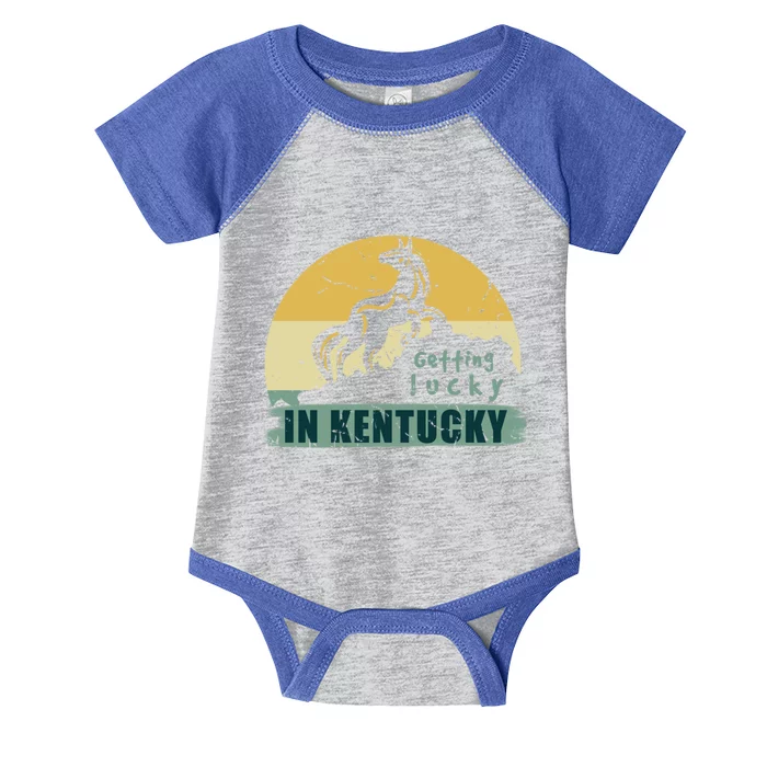 Gettin Lucky In Kentucky Horse Racing Derby Kentucky Day Gift Infant Baby Jersey Bodysuit