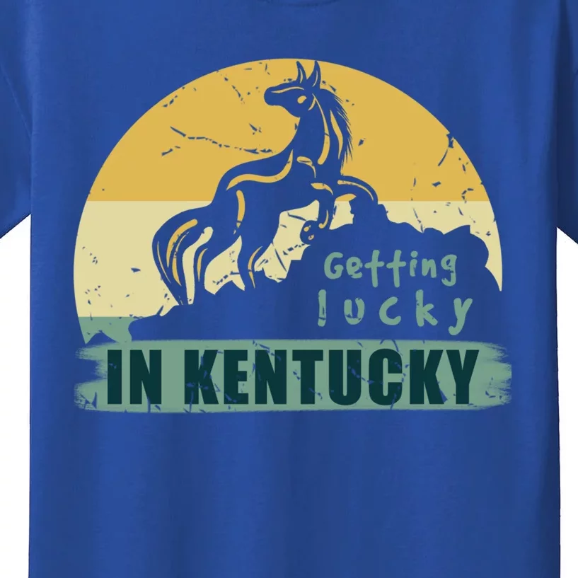 Gettin Lucky In Kentucky Horse Racing Derby Kentucky Day Gift Kids T-Shirt