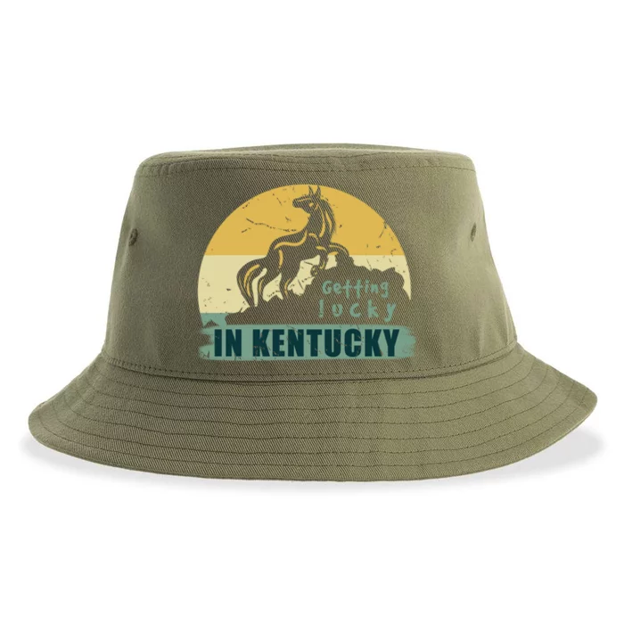 Gettin Lucky In Kentucky Horse Racing Derby Kentucky Day Gift Sustainable Bucket Hat