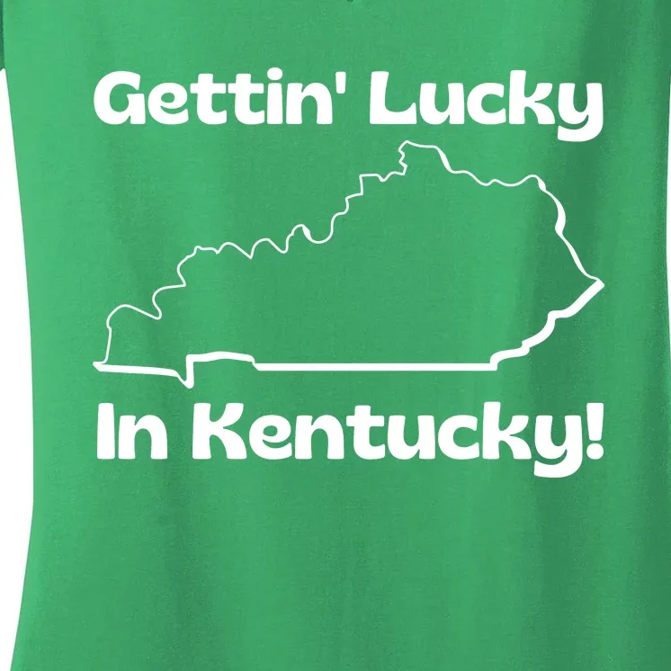 Gettin Lucky In Kentucky! School Of Rock Classic Graphic Women's V-Neck T-Shirt