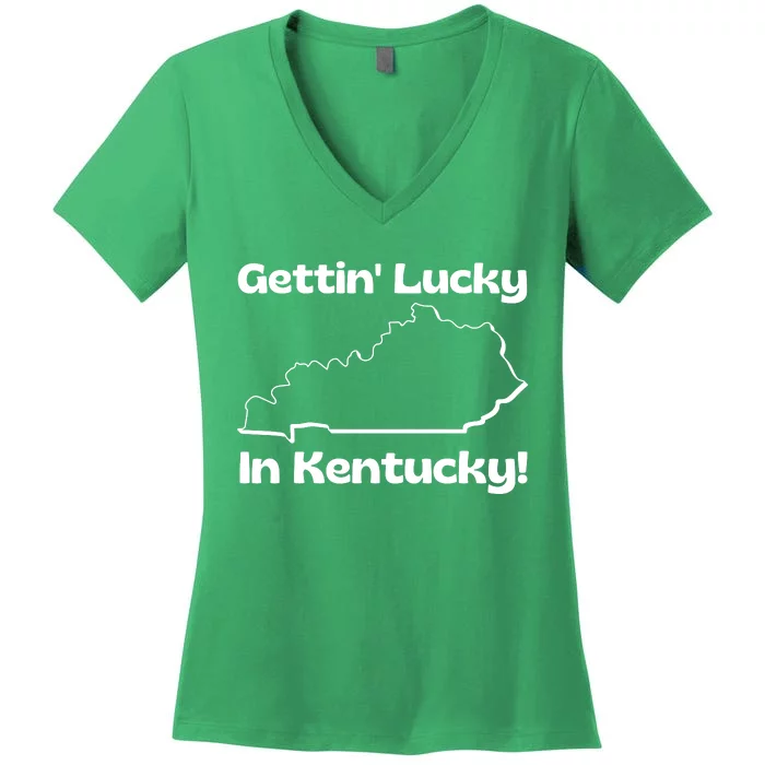 Gettin Lucky In Kentucky! School Of Rock Classic Graphic Women's V-Neck T-Shirt