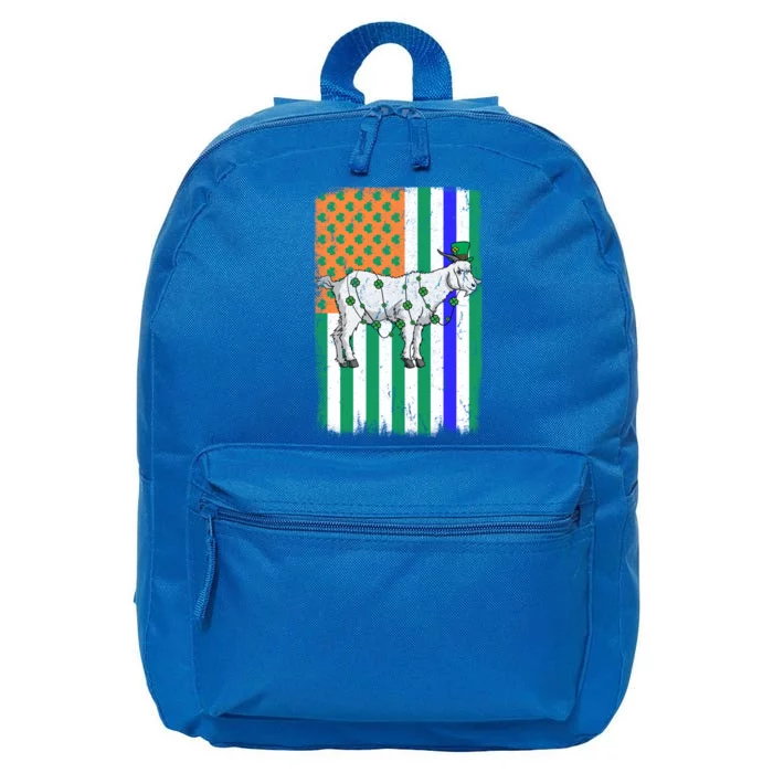 Goat Leprechaun Irish Usa Police Flag Cop St Patricks Day Gift 16 in Basic Backpack