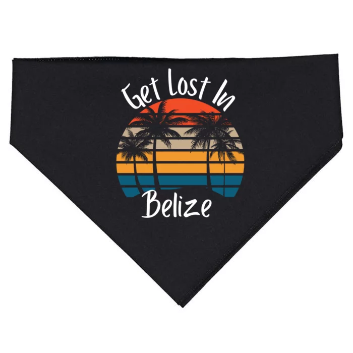 Get Lost In Belize Tropical Vacation Matching Family Trip Cool Gift USA-Made Doggie Bandana