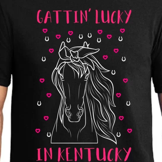 Gattin’ Lucky In Kentucky Horse Owner Lover Jockey Cute Gift Pajama Set