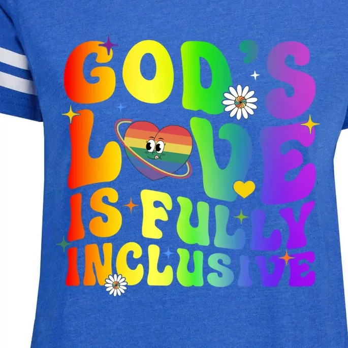 GodS Love Is Fully Inclusive Christian Jesus Lgbt Pride Meaningful Gift Enza Ladies Jersey Football T-Shirt