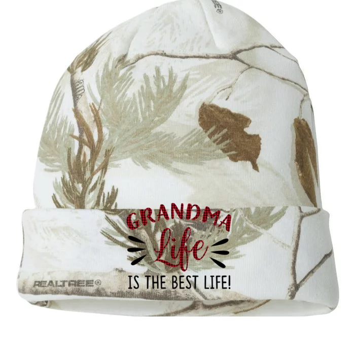 Grandma Life Is The Best Life Red Plaid Mother's Day Gift Kati - 12in Camo Beanie