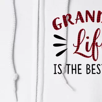 Grandma Life Is The Best Life Red Plaid Mother's Day Gift Full Zip Hoodie